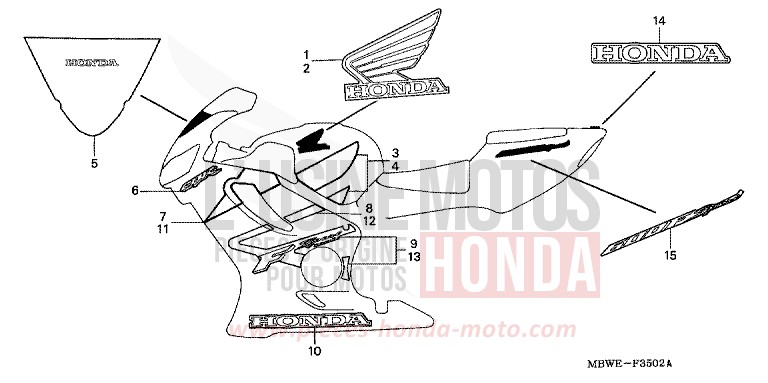 STREIFEN (CBR600FS2) von CBR600F Special Edition WINNING RED (R258) von 2002